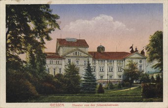 Theater from Johannesstraße, Giessen, Hesse, Germany, view from ca 1910, digital reproduction of a