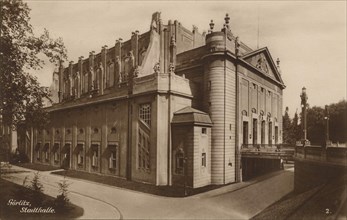City hall of Görlitz, Saxony, Germany, view from ca 1910, digital reproduction of a public domain