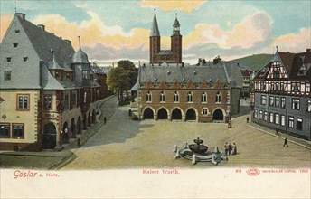 Kaiser Worth, Kaiserpfalz of Goslar, Lower Saxony, Germany, view from ca 1910, digital reproduction