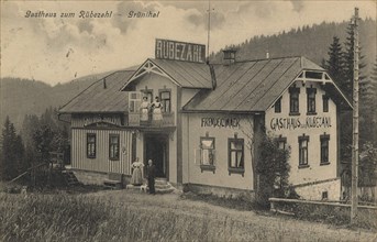 Gasthaus zum Rübezahl, Grünthal, Silesia, view from ca 1910, digital reproduction of a public