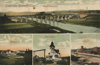 Guntershausen, Baunatal in the North Hessian county Kassel, Hesse, Germany, view from c. 1910,