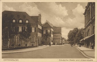 Kökerstraße in Gütersloh, North Rhine-Westphalia, Germany, view from ca 1910, digital reproduction