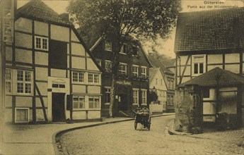 Münsterstraße in Gütersloh, North Rhine-Westphalia, Germany, view from ca 1910, digital