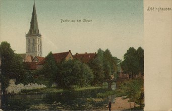 Lüdinghausen, Coesfeld county, North Rhine-Westphalia, Germany, view from c. 1910, digital