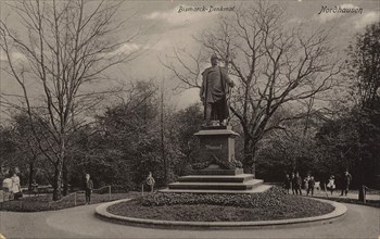 Bismarck monument of Nordhausen, Thuringia, Germany, view from ca 1910, digital reproduction of a