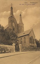Cathedral of Nordhausen, Thuringia, Germany, view from ca 1910, digital reproduction of a public