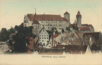 Castle of Nuremberg, Middle Franconia, Bavaria, Germany, view from about 1910, digital reproduction
