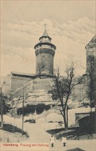 Castle tower in Nuremberg, Middle Franconia, Bavaria, Germany, view from c. 1910, digital