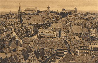 Nuremberg, Middle Franconia, Bavaria, Germany, view from c. 1910, digital reproduction of a public