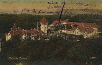 Heilstätte Lostau, lung sanatorium Lostau near Magdeburg, Saxony-Anhalt, Germany, view from about