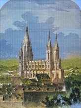 The neo-Gothic market church in Wiesbaden after its completion in 1863