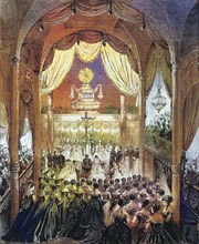 The marriage of Umberto I and his cousin Margarethe on 22 April 1868 in Turin Cathedral