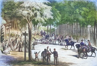 Stay of the courtly society in the summer of 1869 in Fontainebleau