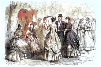 The summer fashion in 1869 in Paris