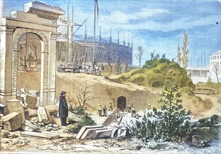 the demolition work on the Field of Mars after the Universal Exhibition of 1867