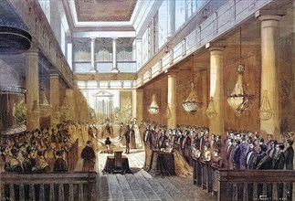 First Communion of Crown Prince Napoleon Eugene Louis Bonaparte in the Chapel of the Tuileries