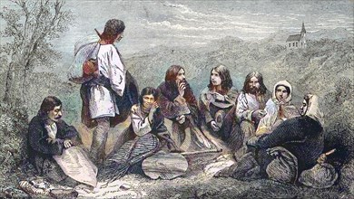 Peasant family in Bohemia in 1869