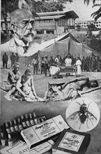 German tropical medicine with doktor Robert Koch in the fight against tropical diseases. Native hospitals
