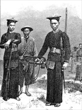Tong Chinese and Annamite Auxiliaries of the French circa 1885 in Tientsin