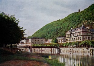Bad Ems an der Lahn in 1910, Rhineland-Palatinate, Germany, photograph, digitally restored
