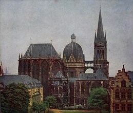 Aachen Cathedral in 1910, North Rhine-Westphalia, Germany, photograph, digitally restored