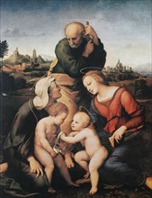 The Holy Family from the House of Canigiani. by Raffaello Sanzio da Urbino