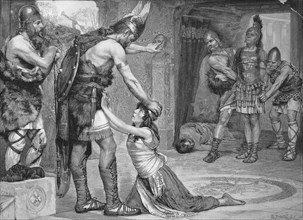 The Wife Of The Captive Roman Begs The Gauls For Mercy