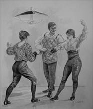 Fencing Woman Training With Trainer