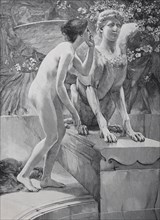 The Question Naked Woman Whispering To A Statue A Question