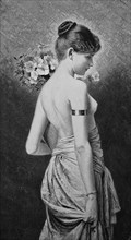 Young Girl With A Bouquet And Naked Torso