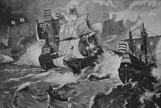 Sea Battle Between Dutch And English