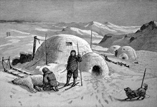 Community Of Igloos Of Inuits