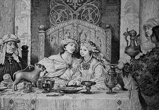 Bridal Meal At A Noble Family In The Middle Ages