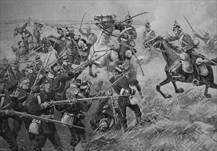 The Cambridge Dragoons Of Hannover Fighting Against A Prussian Troup In The Battle Of Langensalza