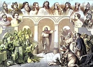 Passion Play In Oberammergau In 1882 With Jesus And The Main Actors Of The Biblical Story Of The Crucifixion