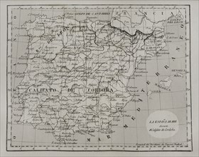 Map of Moorish Spain during the Caliphate of Cordoba.