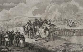 Military review of 1st January 1834, under the presidency of Queen Isabella II.