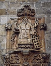 Relief depicting Saint Lawrence.