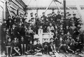Nikolay Slavyanov and workers circa 1890 - 1897