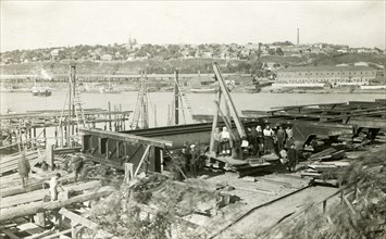 Panorama of Rostov-on-Don before the construction of the bridge circa 1913-1914