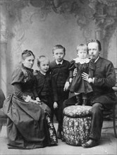 Alexander Popov with his family circa from 1890 until 1905