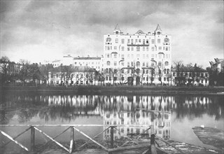 Patriarshiye Ponds or Patriarch's Ponds in Moscow Russia circa 1913
