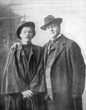 Fyodor Chaliapin and Maxim Gorky circa before 1917