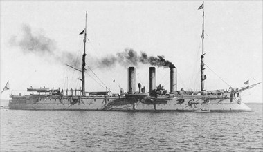 Imperial Russian training ship Dvina in Reval circa 1910