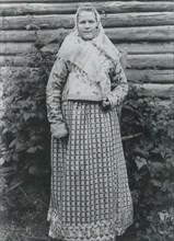 Russian woman in folk costume circa  before 1917