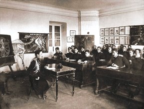 1890s Classroom for men in Russia circa  1890
