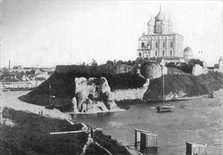 Holy Trinity Cathedral in Pskov Russia circa early 1900s