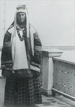 Woman in a folk costume in Russia circa  before 1917