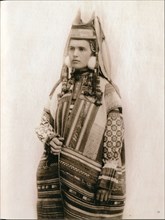 Young woman in traditional folk dress - South Russia