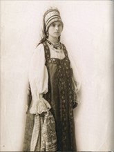 Young Russian woman in traditional folk costume - South Russia